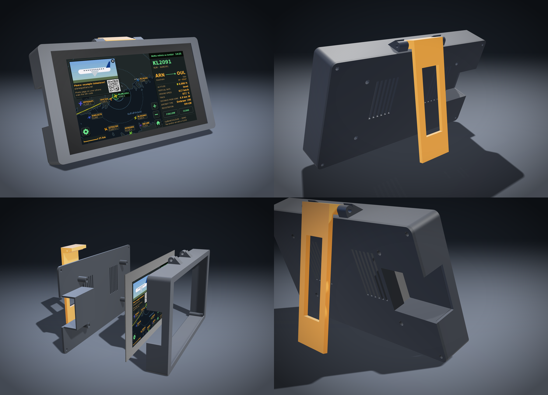 Renders of the 3D-printed case
